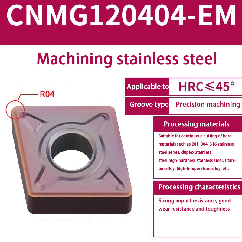 116-CNMG120404 turning blade 120408 steel stainless steel aluminum diamond outer circle alloy blade Shandong Denso Pricision Tools Co.,Ltd.